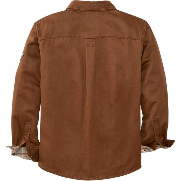 Mens Copper Rust Whitetails Flannel Lined Shirt Jacket Waxed Cotton Water Resis - Picture 2 of 4
